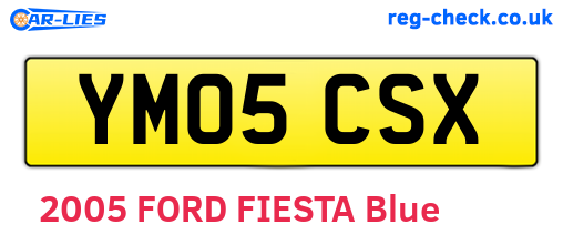 YM05CSX are the vehicle registration plates.