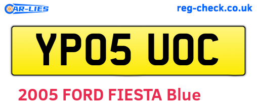 YP05UOC are the vehicle registration plates.