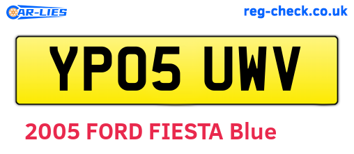 YP05UWV are the vehicle registration plates.