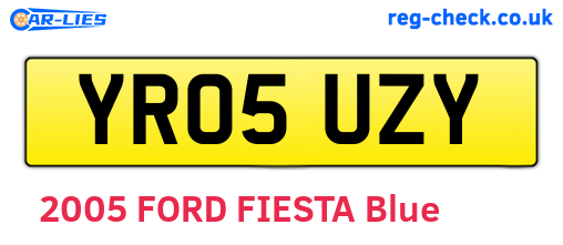 YR05UZY are the vehicle registration plates.