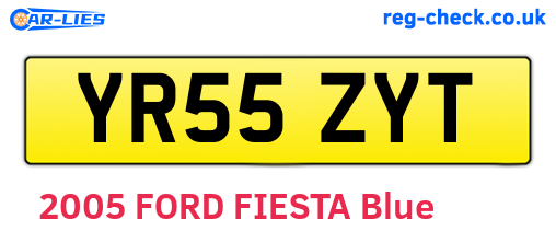 YR55ZYT are the vehicle registration plates.