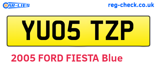 YU05TZP are the vehicle registration plates.
