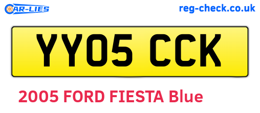YY05CCK are the vehicle registration plates.