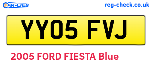 YY05FVJ are the vehicle registration plates.