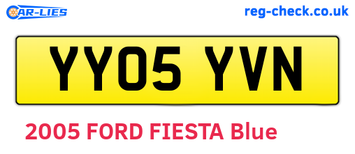 YY05YVN are the vehicle registration plates.