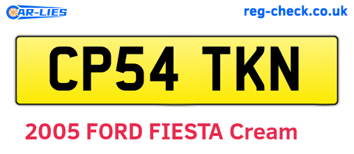 CP54TKN are the vehicle registration plates.