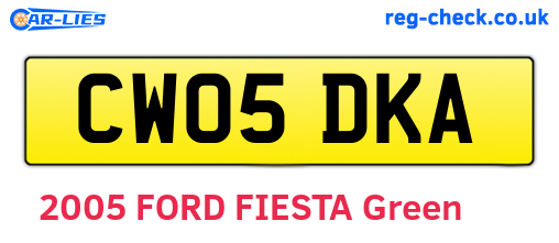 CW05DKA are the vehicle registration plates.