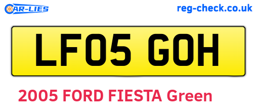LF05GOH are the vehicle registration plates.