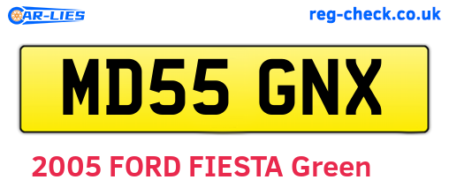 MD55GNX are the vehicle registration plates.