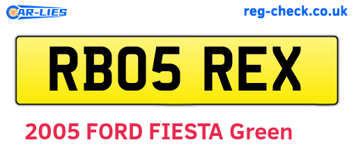 RB05REX are the vehicle registration plates.