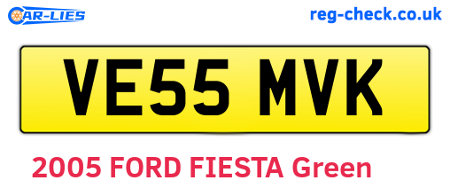 VE55MVK are the vehicle registration plates.