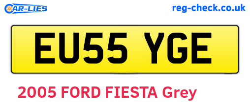EU55YGE are the vehicle registration plates.