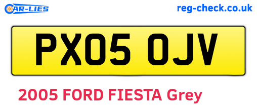 PX05OJV are the vehicle registration plates.