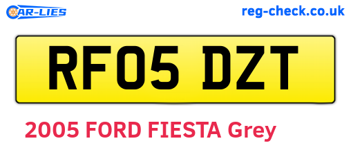 RF05DZT are the vehicle registration plates.