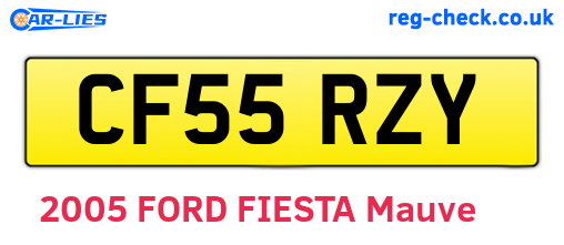 CF55RZY are the vehicle registration plates.