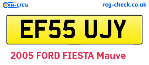 EF55UJY are the vehicle registration plates.