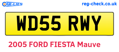 WD55RWY are the vehicle registration plates.