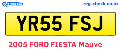 YR55FSJ are the vehicle registration plates.