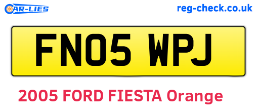 FN05WPJ are the vehicle registration plates.