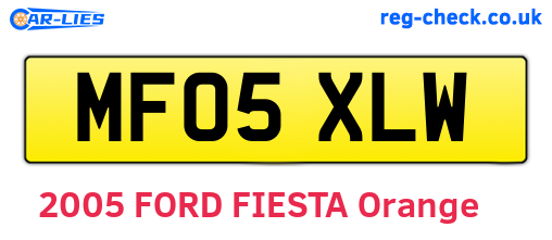 MF05XLW are the vehicle registration plates.