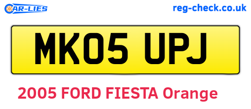 MK05UPJ are the vehicle registration plates.