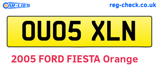 OU05XLN are the vehicle registration plates.