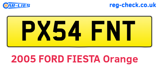 PX54FNT are the vehicle registration plates.