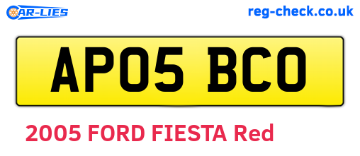 AP05BCO are the vehicle registration plates.