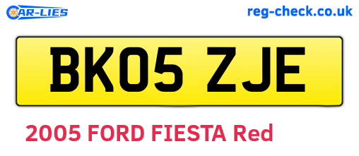 BK05ZJE are the vehicle registration plates.