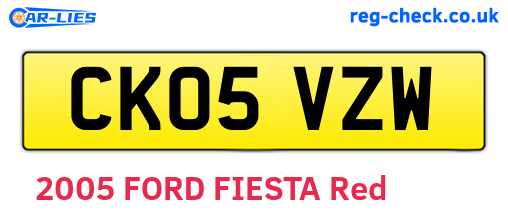CK05VZW are the vehicle registration plates.