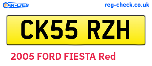 CK55RZH are the vehicle registration plates.