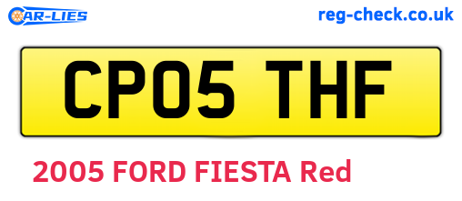 CP05THF are the vehicle registration plates.