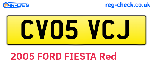 CV05VCJ are the vehicle registration plates.