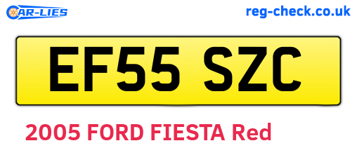 EF55SZC are the vehicle registration plates.