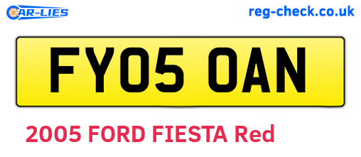 FY05OAN are the vehicle registration plates.