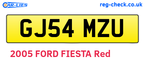 GJ54MZU are the vehicle registration plates.