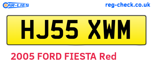HJ55XWM are the vehicle registration plates.