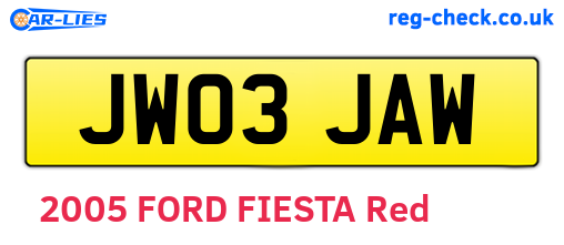 JW03JAW are the vehicle registration plates.