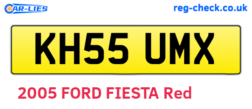 KH55UMX are the vehicle registration plates.