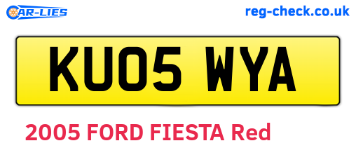 KU05WYA are the vehicle registration plates.