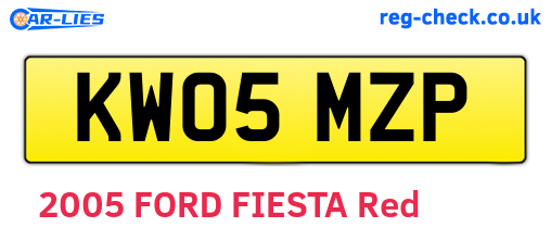 KW05MZP are the vehicle registration plates.
