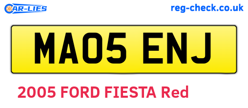 MA05ENJ are the vehicle registration plates.
