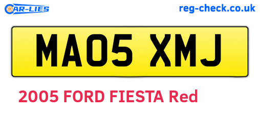 MA05XMJ are the vehicle registration plates.