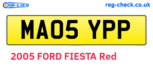 MA05YPP are the vehicle registration plates.