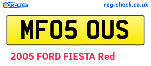 MF05OUS are the vehicle registration plates.