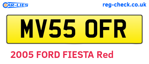 MV55OFR are the vehicle registration plates.