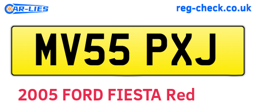 MV55PXJ are the vehicle registration plates.