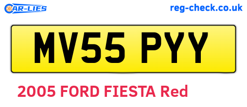 MV55PYY are the vehicle registration plates.