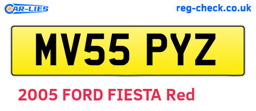 MV55PYZ are the vehicle registration plates.