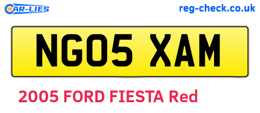 NG05XAM are the vehicle registration plates.